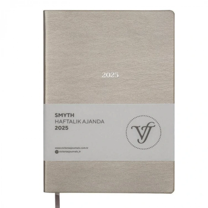 VICTORIAS JOURNALS 124-1428 14X20,5 SMYTH HAFTALIK AJANDA A5 - PLATINIUM GRİ