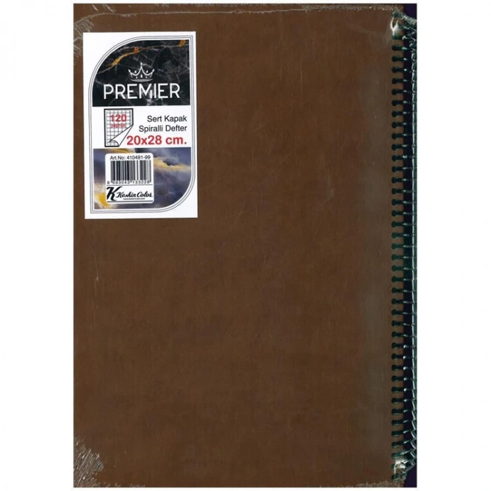 KESKİN 20X28 PREMIER SERT KAPAK SPİRALLİ DEFTER 120 YP. KARELİ