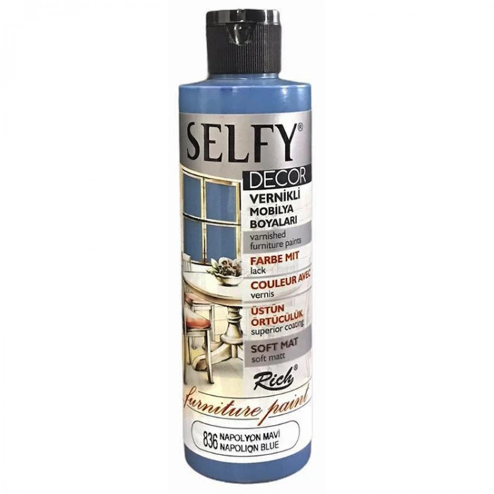 RİCH SLF-240-836 SELFY DECOR VERNİKLİ AKRİLİK BOYA 240cc.NAPOLYON MAVİ