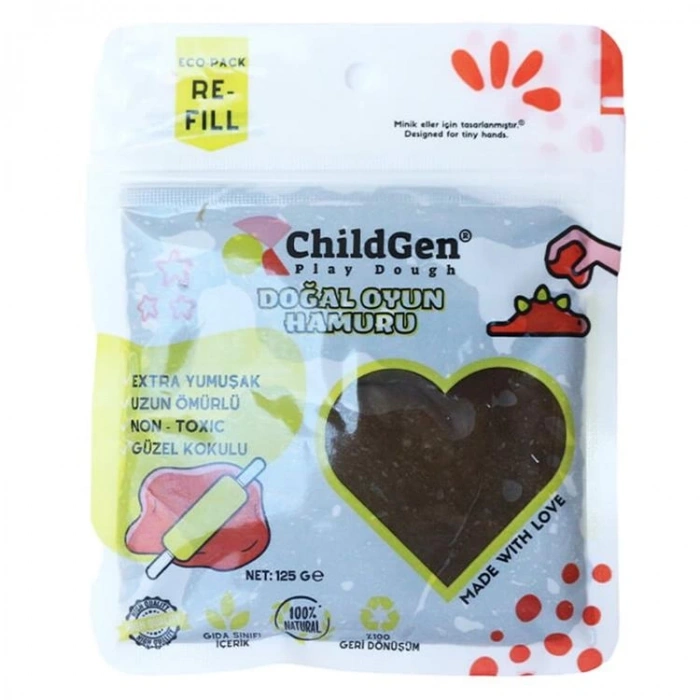 CHILDGEN PLAY DOUGH - OYUN HAMURU POŞETLİ 125gr. KAHVERENGİ