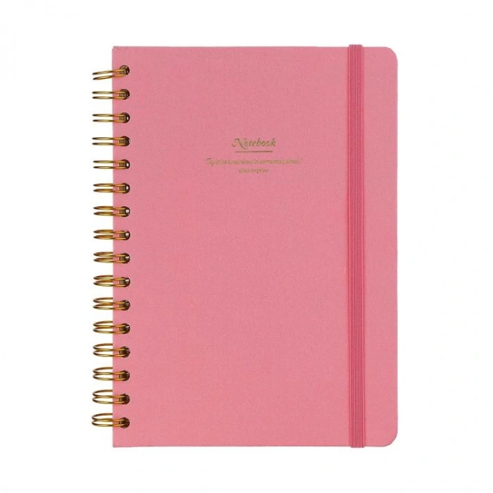 VICTORIAS JOURNALS 1604 CANVAS SERT KAPAK A5  100gr.160 SYF. NOKTALI DEFTER PEMBE