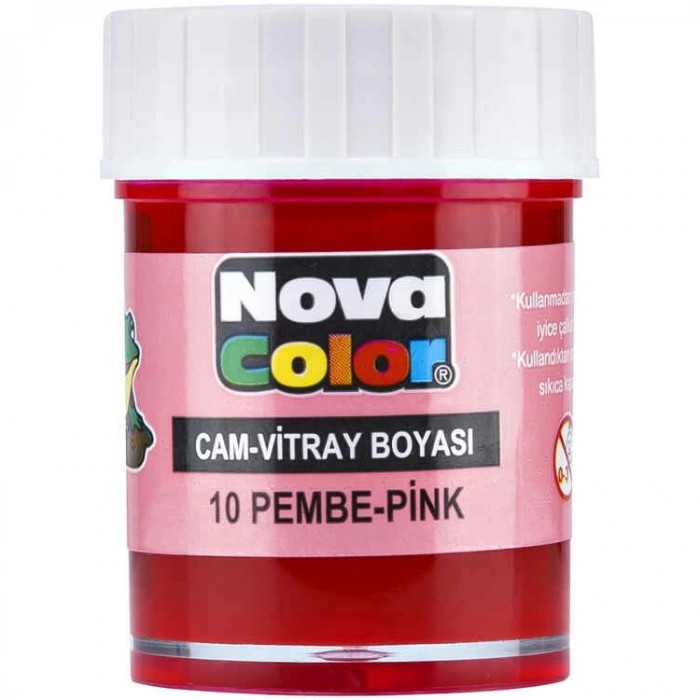 NOVA COLOR PEMBE 30 CC ŞİŞE SU BAZLI CAM BOYASI