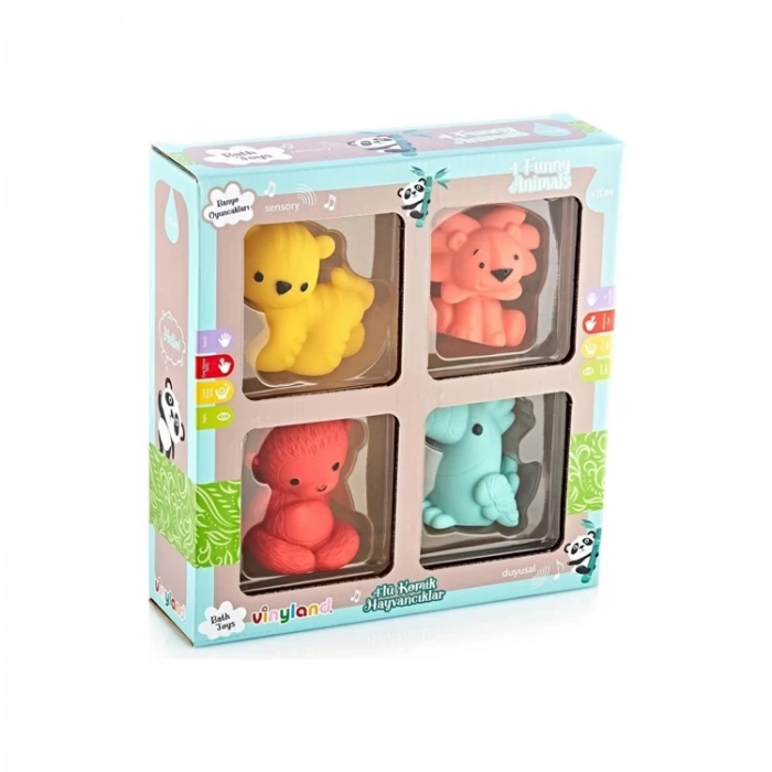 ERPA VINYLAND 661426 4 LÜ KOMİK HAYVANCIKLAR BANYO OYUNCAKLARI 10M+