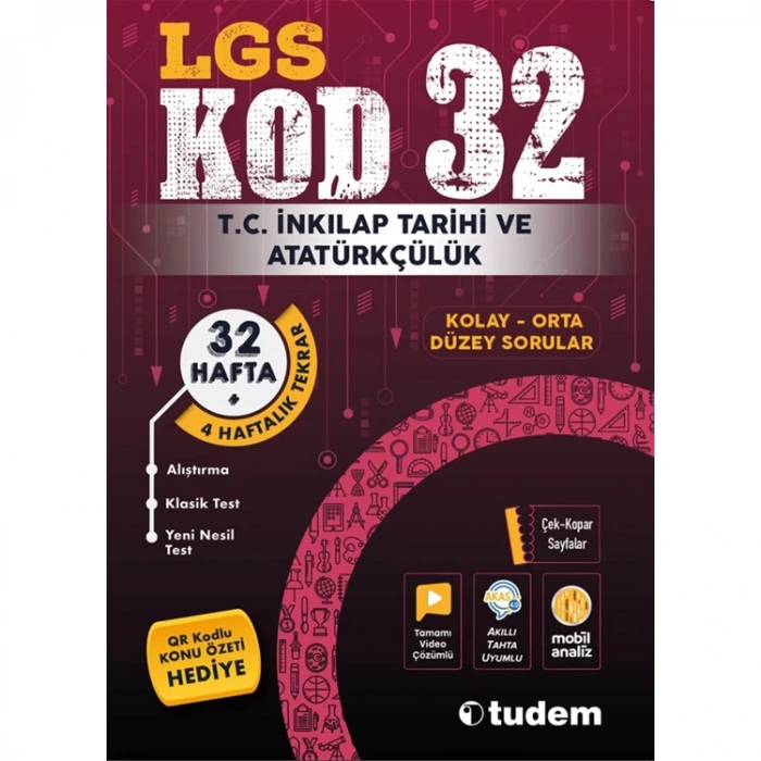 TUDEM 8. SINIF LGS KOD32 T.C İNKILAP TARİHİ VE ATATÜRKÇÜLÜK