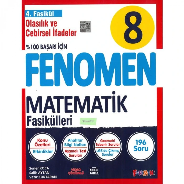 FENOMEN  8. SINIF MATEMATİK 4. FASİKÜL - OLASILIK CEBİRSEL İFADELER VE ÖZDEŞLİKLER