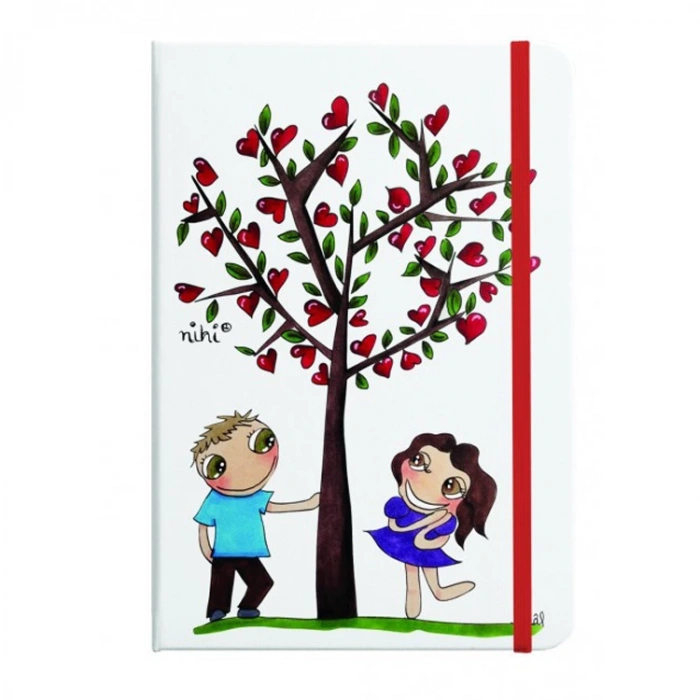 DEFFTER NİHİ LASTİKLİ 21X14.5 / AĞACIMIZ SERT KAPAK ÇİZGİSİZ DEFTER 96YP