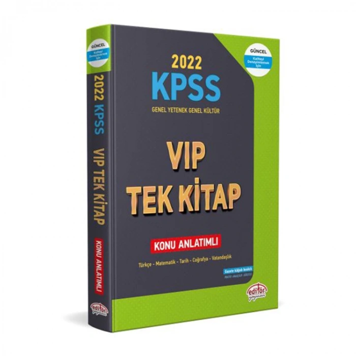 EDİTÖR 2022 KPSS GENEL YETENEK GENEL KÜLTÜR VIP TEK KİTAP KONU ANLATIMLI