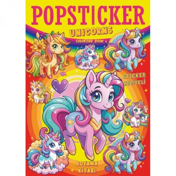LAMA TOYS POPSTICKER UNICORNS STICKERLI BOYAMA KİTABI