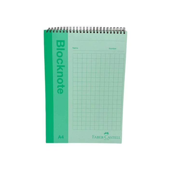 FABER CASTELL PASTEL RENK SPİRALLİ KARTON KAPAK A4 80 YP. KARELİ BLOKNOT
