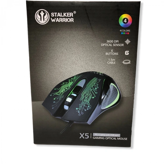 VERSATILE X5 STALKER USB 2.0  IŞIKLI KABLOLU MOUSE