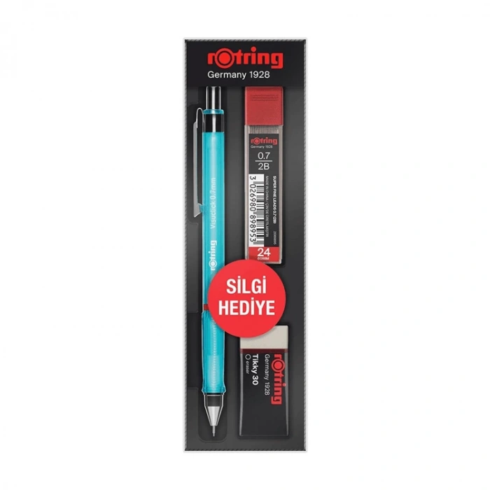 ROTRING VISUCLICK VERSATİL + MİN + SİLGİ 3LÜ OKUL SETİ - 0.7 mm MAVİ