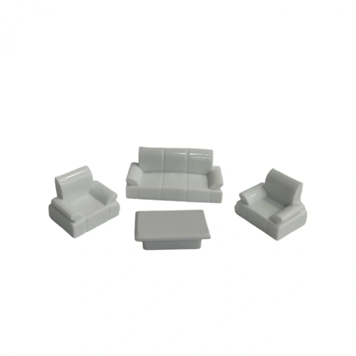 JORDANIA MAKET JE08-SF225050 KOLTUK TAKIM 1 ÜÇLÜ 2 TEKLİ BEYAZ 1/050