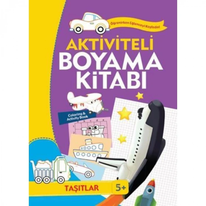 AKTİVİTELİ BOYAMA KİTABI TAŞITLAR- MOR