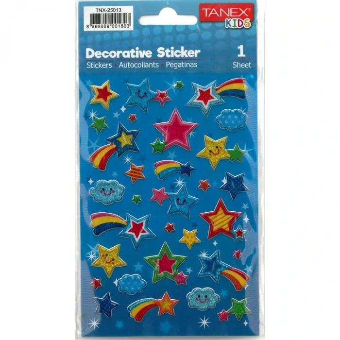 TANEX KIDS TNX-25013 DEKORATİF ETİKETLER -  KUYRUKLU YILDIZ SERİSİ STICKER