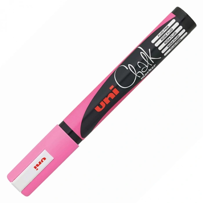 UNİ BALL PWE-5M CHALK SU BAZLI SİYAH TAHTA MARKÖRÜ 1.8-2.5 FLORESAN PEMBE