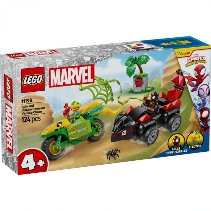 LEGO MARVEL 11198 SPIDEY SPIN VE ELECTRO DINOZOR ARACI TAKİBİ 124 PARÇA 4+