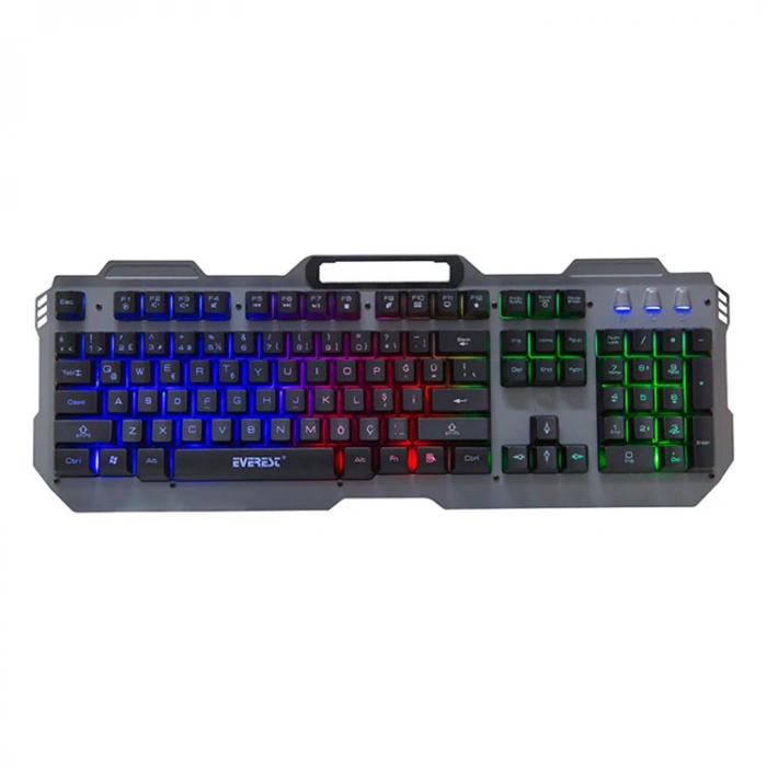 EVEREST KB-197 TITANIO USB AYDINLATMALI Q METAL YÜZ GAMING KABLOLU KLAVYE
