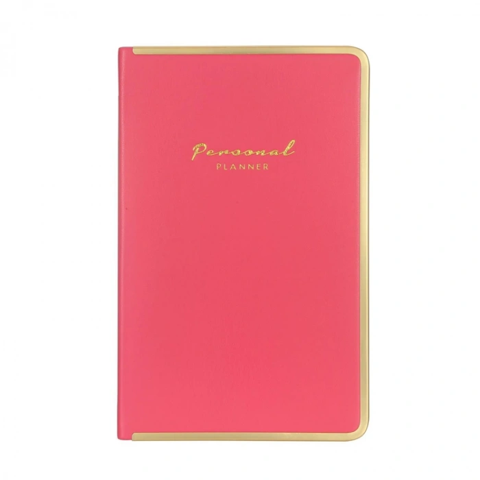 VICTORIAS JOURNALS MONACO 0229 VEGAN DERİ SERT KAPAK 13x21 100gr.160 SYF. PLANNER ÇİZGİLİ DEFTER PEMBE