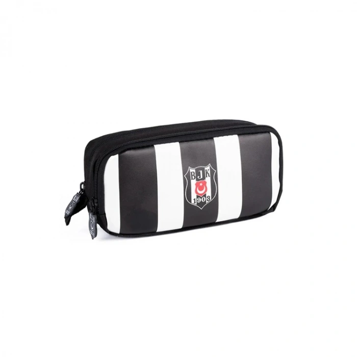 ME BEŞİKTAŞ 24355 İKİ BÖLMELİ KALEM ÇANTASI ÇUBUK SİYAH-BEYAZ ÇİZGİLİ