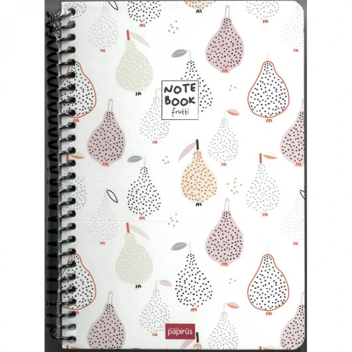 PAPİRÜS FRUTTİ SERT KAPAK SPİRALLİ 16X23 120YP. KARELİ DEFTER