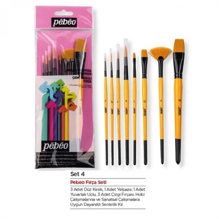 PEBEO SET-4  8Lİ  KARMA FIRÇA SETİ