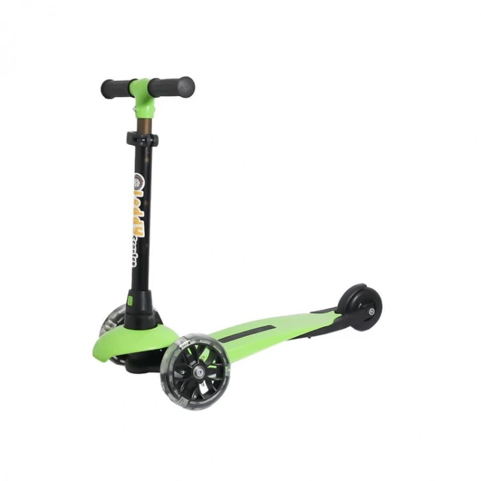 LEDDY SCT03 ÜÇ TEKERLEKLİ IŞIKLI KATLANABİLİR GÖVDE SCOOTER YEŞİL