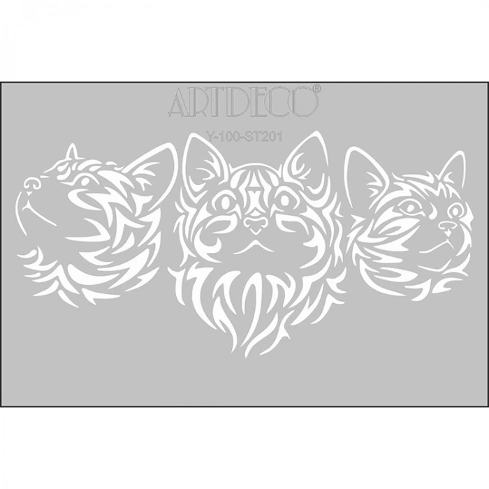 ARTDECO STENCİL A4  ÜÇ KEDİ 201
