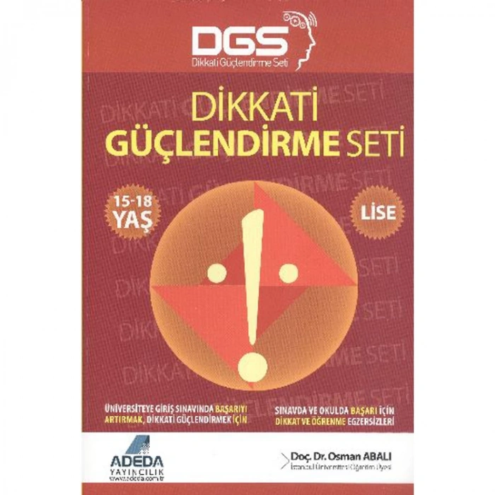 DİKKATİ GÜÇLENDİRME SETİ LİSE 15-18 YAŞ 1 KİTAP