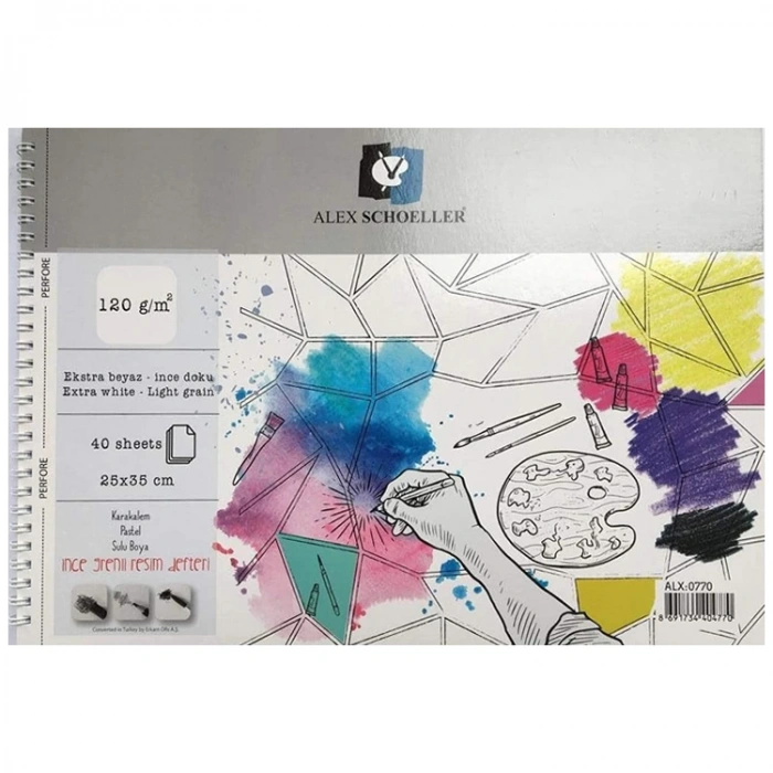 ALEX SCHOELLER SPİRALLİ RESİM DEFTERİ 25x35 120g 40YP. ALX-0770
