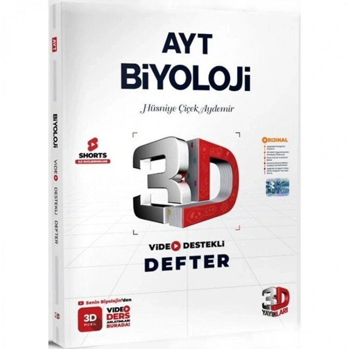 3D AYT BİYOLOJİ VİDEO DESTEKLİ DEFTER