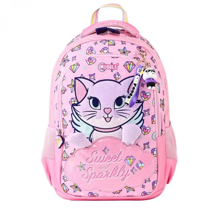MUGGLE MU-5796 SWEET AND SPARKLY 2 GÖZLÜ SIRT ÇANTASI PEMBE