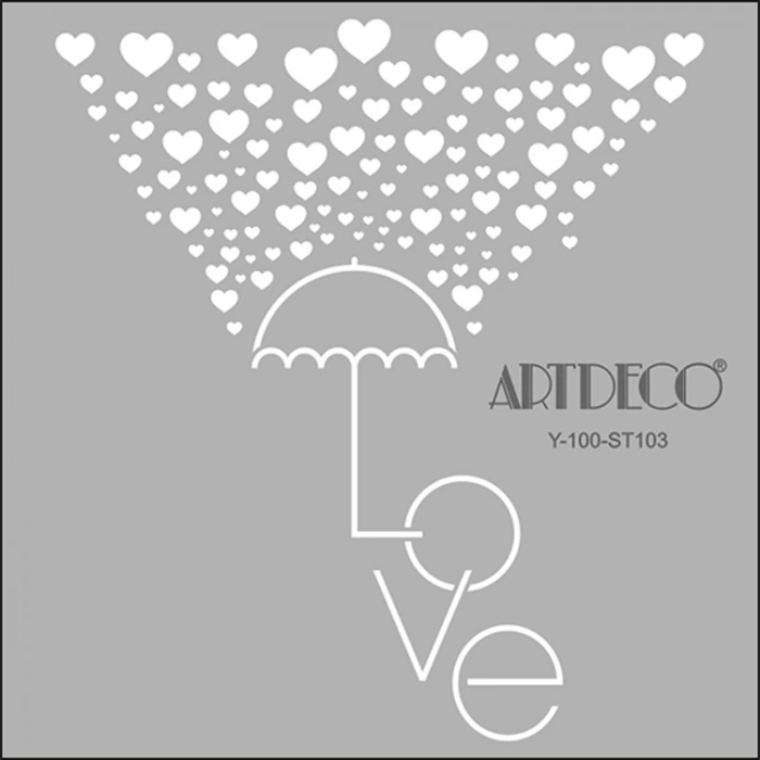 ARTDECO STENCİL 30X30CM  AŞK ŞEMSİYESİ 103