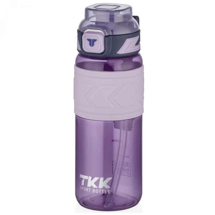 VAGONLİFE T1019 TKK SİLİKON TUTMA GÖVDE TRİTAN PİPETLİ MATARA 600ml  MOR