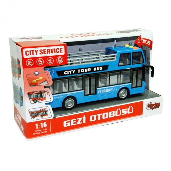 VARDEM WY916A/WY916B 1:16 SÜRTMELİ SESLİ IŞIKLI GEZİ OTOBÜSÜ KUTULU