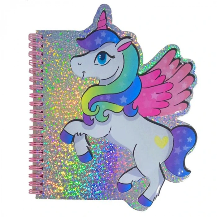 MİSYON MSY-5622 KABARTMALI KARAKTER ÖZEL KESİM UNICORN SPİRALLİ NOT DEFTERİ ÇİZGİLİ 120 SYF.