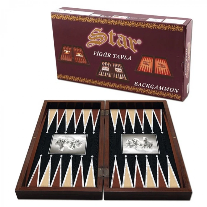 STAR BEYAZ ATLAR FİGÜRLÜ TAVLA 1021262