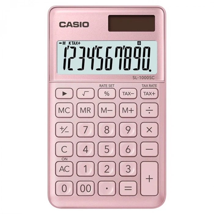 CASIO SL1000SC-PK-N-DP 10 HANE HESAP MAKİNESİ - PEMBE