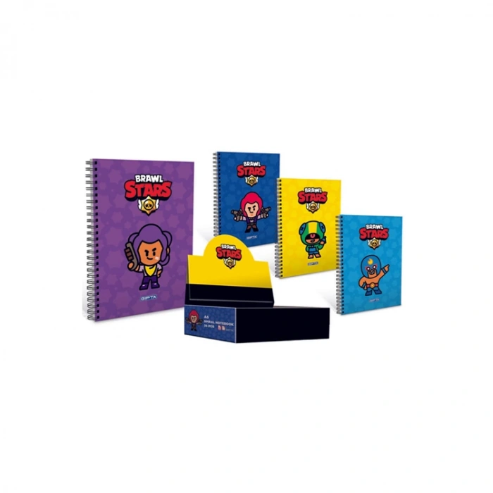 GIPTA BRAWL STARS A6 SPİRALLİ KARTON KAPAK 80 YP. ÇİZGİLİ NOT DEFTERİ