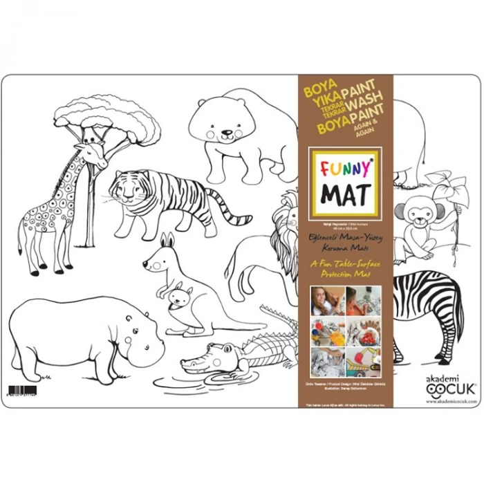 AKADEMİ ÇOCUK - FUNNY MAT - VAHŞİ HAYVANLAR 48x33,5cm
