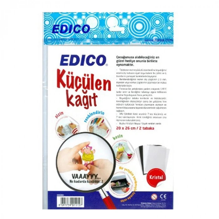 HALSA EDICO KRİSTAL 20X26 CM KÜÇÜLEN KAĞIT 2Lİ