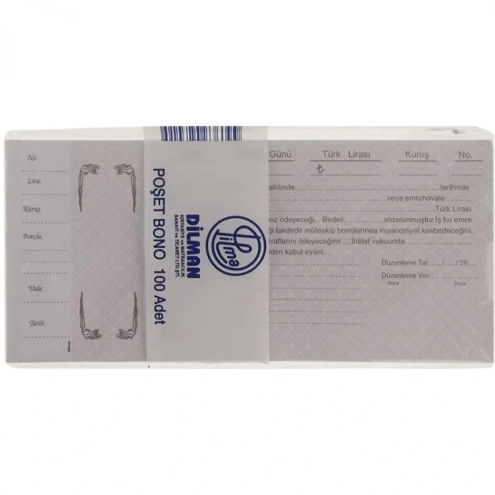 DİLMAN BONO/SENET POŞETLİ 100yp