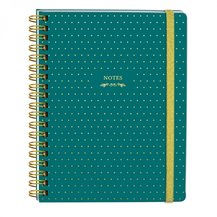 VICTORIAS JOURNALS 0054 NOTES 17x24cm SPİRALLİ SERT KAPAK 90gr. 96YP. NOKTALI DEFTER