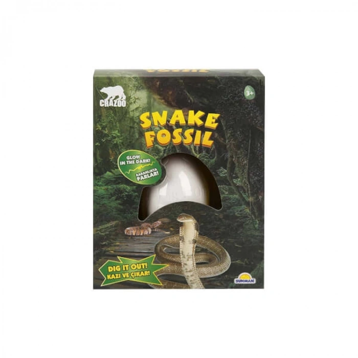 SUNMAN SNAKE FOSSİL 3063 KARANLIKTA PARLAYAN YILAN YUMURTASI KAZI SETİ 3+