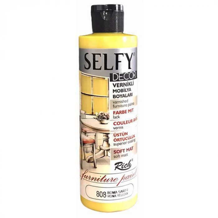 RİCH SLF-240-808 SELFY DECOR VERNİKLİ AKRİLİK BOYA 240cc.ROMA SARISI