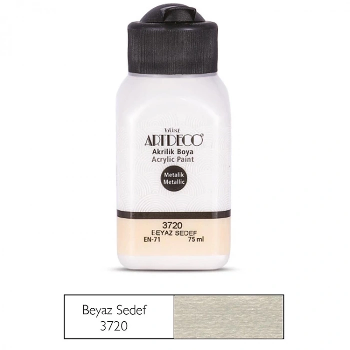 ARTDECO METALİK AKRİLİK BOYA 75 ML. BEYAZ SEDEF