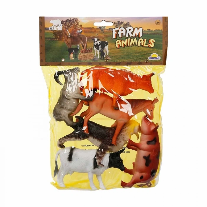 SUNMAN ÇİFTLİK HAYVANLARI BÜYÜK BOY POŞETLİ OYUN SETİ