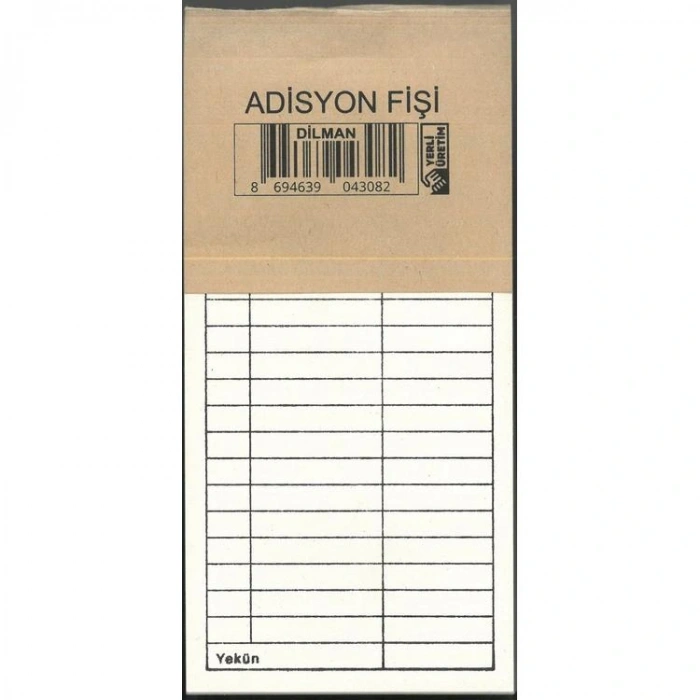 DİLMAN 4308  ADİSYON FİŞİ OTOKOPİSİZ