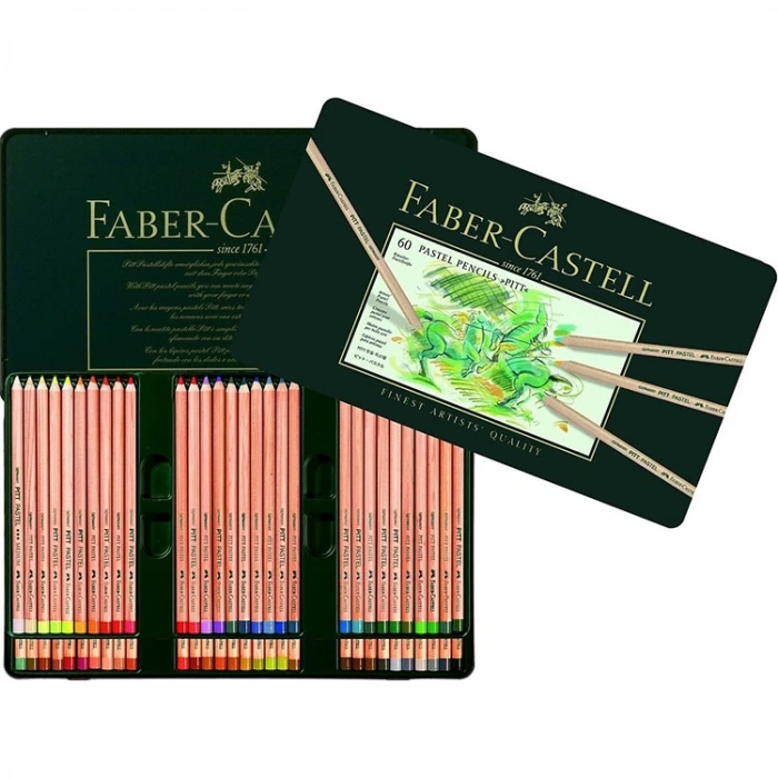 FABER CASTELL METAL KUTU PITT PASTEL BOYA KALEM SETİ 60 RENK