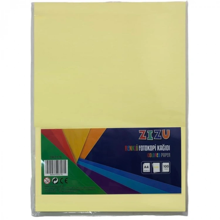 ZİZU DK2178 RENKLİ FOTOKOPİ KAĞIDI A4 100LÜ - SARI
