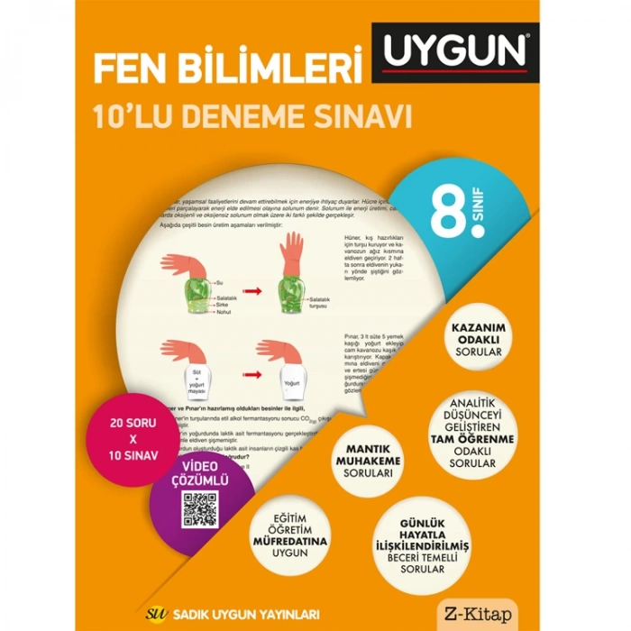 SADIK UYGUN YAYINLARI 8. SINIF FEN BİLİMLERİ 10LU DENEME SINAVI